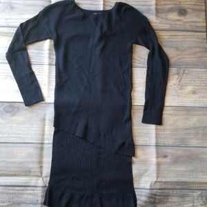 Express Black Asymmetrical Long Back Sweater